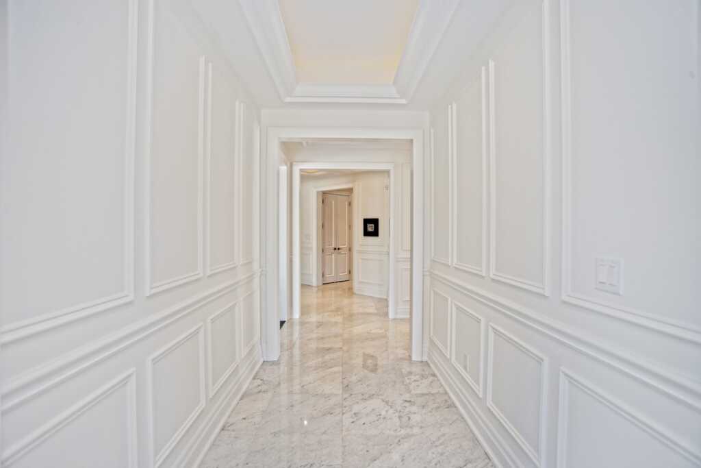 Luxury Hallway with Crown Moulding and Wainscoting Woodbridge