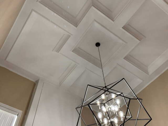 waffle-ceiling-with-chandelier